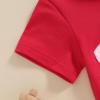 imageKuriozud Newborn Baby Boy Girl 4th of July Outfit American Flag Embroidery Short Sleeve Romper Jumpsuit Spring Summer ClothesAmerican Flag Red