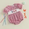 imageKuriozud Newborn Baby Girl 4th of July Outfit American Flag Bubble Romper Jumpsuit Infant Girl Fourth of July Summer ClothesIce Cream Plaid Red
