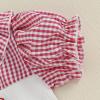 imageKuriozud Newborn Baby Girl 4th of July Outfit American Flag Bubble Romper Jumpsuit Infant Girl Fourth of July Summer ClothesIce Cream Plaid Red
