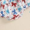 imageKuriozud Newborn Baby Girl 4th of July Outfit American Flag Bubble Romper Jumpsuit Infant Girl Fourth of July Summer ClothesRed White and Blue Bow