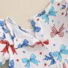 imageKuriozud Newborn Baby Girl 4th of July Outfit American Flag Bubble Romper Jumpsuit Infant Girl Fourth of July Summer ClothesRed White and Blue Bow
