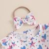 imageKuriozud Newborn Baby Girl 4th of July Outfit American Flag Bubble Romper Jumpsuit Infant Girl Fourth of July Summer ClothesRed White and Blue Star