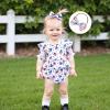 imageKuriozud Newborn Baby Girl 4th of July Outfit American Flag Bubble Romper Jumpsuit Infant Girl Fourth of July Summer ClothesRed White and Blue Star