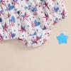 imageKuriozud Newborn Baby Girl 4th of July Outfit American Flag Bubble Romper Jumpsuit Infant Girl Fourth of July Summer ClothesRed White and Blue Star