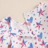 imageKuriozud Newborn Baby Girl 4th of July Outfit American Flag Bubble Romper Jumpsuit Infant Girl Fourth of July Summer ClothesRed White and Blue Star