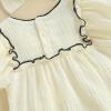 imageKuriozud Newborn Baby Girl Clothes Bow Bubble Romper Short Sleeve Jumpsuit Cute Baby Girl Outfit Summer ClothingSolid Apricot