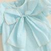 imageKuriozud Newborn Baby Girl Clothes Bow Bubble Romper Short Sleeve Jumpsuit Cute Baby Girl Outfit Summer ClothingStriped Blue