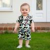 imageKuriozud Toddler Baby Girl Boy 4th of July Satin Pajamas Kids Summer Pjs Set Short Sleeve Button Down Nightwear SleepwearAfarmy Green