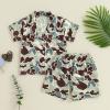imageKuriozud Toddler Baby Girl Boy 4th of July Satin Pajamas Kids Summer Pjs Set Short Sleeve Button Down Nightwear SleepwearAfarmy Green