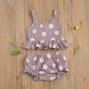 imageKuriozud Toddler Baby Girl Ruffle Vest Halter Top  Shorts with Bowknot 2 Piece Summer OutfitsDaisy Purple