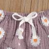 imageKuriozud Toddler Baby Girl Ruffle Vest Halter Top  Shorts with Bowknot 2 Piece Summer OutfitsDaisy Purple