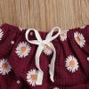 imageKuriozud Toddler Baby Girl Ruffle Vest Halter Top  Shorts with Bowknot 2 Piece Summer OutfitsDaisy Wine