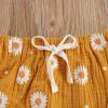 imageKuriozud Toddler Baby Girl Ruffle Vest Halter Top  Shorts with Bowknot 2 Piece Summer OutfitsDaisy Yellow