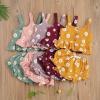 imageKuriozud Toddler Baby Girl Ruffle Vest Halter Top  Shorts with Bowknot 2 Piece Summer OutfitsDaisy Yellow