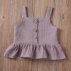 imageKuriozud Toddler Baby Girl Ruffle Vest Halter Top  Shorts with Bowknot 2 Piece Summer OutfitsLight Purple
