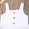 imageKuriozud Toddler Baby Girl Ruffle Vest Halter Top  Shorts with Bowknot 2 Piece Summer OutfitsWhite Vest  Pink Shorts