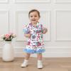 imageKuriozud Toddler Girl Pajamas 4th Of July Baby Silk Satin Nightgown Girls Fourth Of July Pjs Button Down 2Pcs Pajamas SetAmerican Flag Bow White