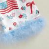 imageKuriozud Toddler Girl Pajamas 4th Of July Baby Silk Satin Nightgown Girls Fourth Of July Pjs Button Down 2Pcs Pajamas SetAmerican Flag Bow White