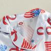 imageKuriozud Toddler Girl Pajamas 4th Of July Baby Silk Satin Nightgown Girls Fourth Of July Pjs Button Down 2Pcs Pajamas SetBow Print Light Blue