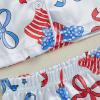 imageKuriozud Toddler Girl Pajamas 4th Of July Baby Silk Satin Nightgown Girls Fourth Of July Pjs Button Down 2Pcs Pajamas SetBow Print Light Blue