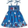 imageKuriozud 4th of July Toddler Girl Outfit Fourth of July USA Spaghetti Strap Dress Kids Little Girl Independence Day ClothesBlue Stars Usa