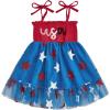 imageKuriozud 4th of July Toddler Girl Outfit Fourth of July USA Spaghetti Strap Dress Kids Little Girl Independence Day ClothesRed Blue Usa