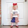 imageKuriozud 4th of July Outfit Baby Toddler Girl Embroidery Ruffled Trim Short Sleeve TShirt and Star Striped Shorts 2 Pcs SetJuly Made in the Usa