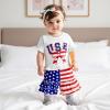 imageKuriozud 4th of July Outfit Baby Toddler Girl Embroidery Ruffled Trim Short Sleeve TShirt and Star Striped Shorts 2 Pcs SetJuly Usabow