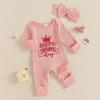 imageKuriozud 4th of July Outfits Baby Girl Footie Onesie Romper Newborn Preemie Girl Ruffle Pajamas Pjs Infant Girl Fall ClothesFathers Day Pink