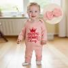 imageKuriozud 4th of July Outfits Baby Girl Footie Onesie Romper Newborn Preemie Girl Ruffle Pajamas Pjs Infant Girl Fall ClothesFathers Day Pink