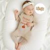 imageKuriozud 4th of July Outfits Baby Girl Footie Onesie Romper Newborn Preemie Girl Ruffle Pajamas Pjs Infant Girl Fall ClothesHalloween Beige