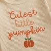 imageKuriozud 4th of July Outfits Baby Girl Footie Onesie Romper Newborn Preemie Girl Ruffle Pajamas Pjs Infant Girl Fall ClothesHalloween Beige