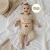 imageKuriozud 4th of July Outfits Baby Girl Footie Onesie Romper Newborn Preemie Girl Ruffle Pajamas Pjs Infant Girl Fall ClothesHalloween Beige