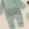 imageKuriozud 4th of July Outfits Baby Girl Footie Onesie Romper Newborn Preemie Girl Ruffle Pajamas Pjs Infant Girl Fall ClothesHello Im New Here Green