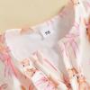 imageKuriozud 4th of July Outfits Baby Girl Footie Onesie Romper Newborn Preemie Girl Ruffle Pajamas Pjs Infant Girl Fall ClothesPink Bunnybowknot