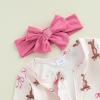 imageKuriozud 4th of July Outfits Baby Girl Footie Onesie Romper Newborn Preemie Girl Ruffle Pajamas Pjs Infant Girl Fall ClothesWhite Bunny