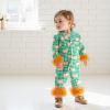 imageKuriozud Baby Girl Silk Pajamas Feather Cuffs Romper Stain OnePiece Jumpsuit Pjs Lapel Button Down NightgownHalloween Green