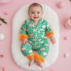 imageKuriozud Baby Girl Silk Pajamas Feather Cuffs Romper Stain OnePiece Jumpsuit Pjs Lapel Button Down NightgownHalloween Green