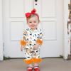 imageKuriozud Baby Girl Silk Pajamas Feather Cuffs Romper Stain OnePiece Jumpsuit Pjs Lapel Button Down NightgownHalloween Orange