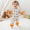 imageKuriozud Baby Girl Silk Pajamas Feather Cuffs Romper Stain OnePiece Jumpsuit Pjs Lapel Button Down NightgownHalloween Orange