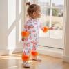 imageKuriozud Baby Girl Silk Pajamas Feather Cuffs Romper Stain OnePiece Jumpsuit Pjs Lapel Button Down NightgownHalloween Pink