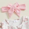 imageKuriozud First Valentines Baby Girl Outfit Newborn Heart Footed Jumpsuit Ruffle Zipper Romper Baby Coming Home OutfitEaster Bunnypink