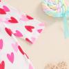 imageKuriozud First Valentines Baby Girl Outfit Newborn Heart Footed Jumpsuit Ruffle Zipper Romper Baby Coming Home OutfitValentines Heartpink