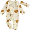 imageKuriozud First Valentines Baby Girl Outfit Newborn Heart Footed Jumpsuit Ruffle Zipper Romper Baby Coming Home OutfitSmiling Loveivory