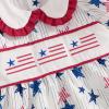 image4th of July Toddler Little Girl Outfit Smocked Dress Fourth of July Vintage Dress for Kids Cute Patriotic ClothesAmerican Flag White