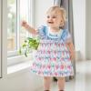 image4th of July Toddler Little Girl Outfit Smocked Dress Fourth of July Vintage Dress for Kids Cute Patriotic ClothesUsa Sky Blue