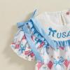 image4th of July Toddler Little Girl Outfit Smocked Dress Fourth of July Vintage Dress for Kids Cute Patriotic ClothesUsa Sky Blue