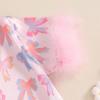 imageKuriozud Toddler Girl Summer Silk Satin Pajama Set Baby Western Summer Pjs Girl Feather Trim Sleeve Nightgown PjsBowmulticolor