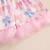 imageKuriozud Toddler Girl Summer Silk Satin Pajama Set Baby Western Summer Pjs Girl Feather Trim Sleeve Nightgown PjsBowmulticolor