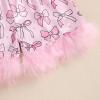 imageKuriozud Toddler Girl Summer Silk Satin Pajama Set Baby Western Summer Pjs Girl Feather Trim Sleeve Nightgown PjsBowpink